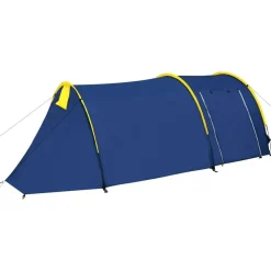 vidaXL campingtelt 4 personer marineblå og gul