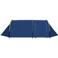 vidaXL campingtelt 4 personer marineblå og gul
