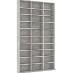 vidaXL cd-reol 102x16x177,5 cm konstrueret træ betongrå