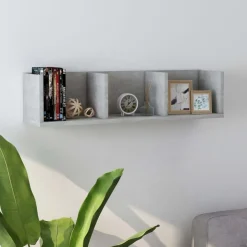 vidaXL cd-reol 75x18x18 cm konstrueret træ betongrå