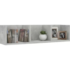 vidaXL cd-reol 75x18x18 cm konstrueret træ betongrå