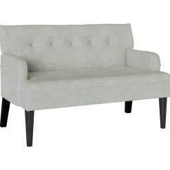 vidaXL Chesterfield bænk Lysegrå 112 x 65,5 x 75 cm Fløjl