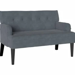 vidaXL Chesterfield bænk Mørkegrå 112 x 65,5 x 75 cm Fløjl