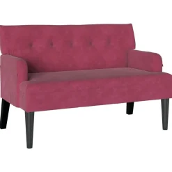 vidaXL Chesterfield bænk Vinrød 112 x 65,5 x 75 cm Fløjl
