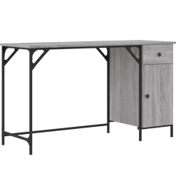 vidaXL computerbord 131x48x75 cm konstrueret træ grå sonoma-eg