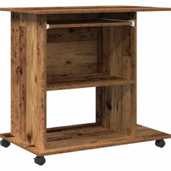 vidaXL computerbord 80x50x75 cm spånplade antikt træ