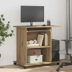 vidaXL computerbord 80x50x75 cm spånplade artisan eg