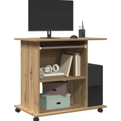 vidaXL computerbord 80x50x75 cm spånplade artisan eg