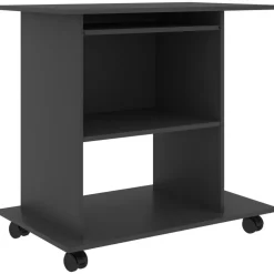 vidaXL computerbord 80x50x75 cm spånplade grå