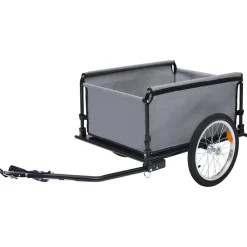 vidaXL cykelanhænger 65 kg grå og orange