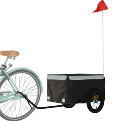 vidaXL cykelanhænger 30 kg jern sort og grå