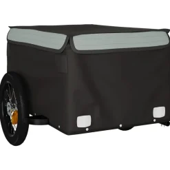 vidaXL cykelanhænger 30 kg jern sort og grå