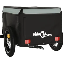 vidaXL cykelanhænger 30 kg jern sort og grå