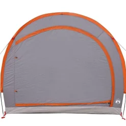 vidaXL Cykelopbevaringstelt med tag Grå og orange 256 x 222 x 182 cm