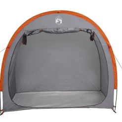 vidaXL Cykelopbevaringstelt med tag Grå og orange 210 x 90 x 174 cm