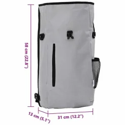 vidaXL Cykeltaske Grå 31 x 13 x 58 cm Polyester