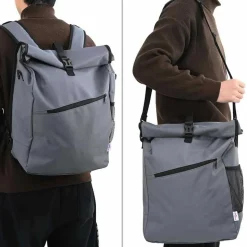 vidaXL Cykeltaske Grå 33 x 16 x 60 cm Polyester