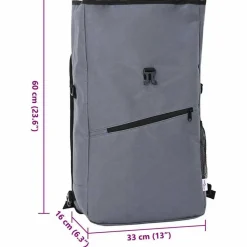 vidaXL Cykeltaske Grå 33 x 16 x 60 cm Polyester
