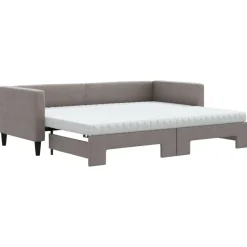vidaXL daybed med udtræk og madras 80x200 cm stof gråbrun