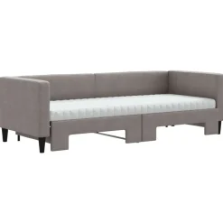 vidaXL daybed med udtræk og madras 80x200 cm stof gråbrun