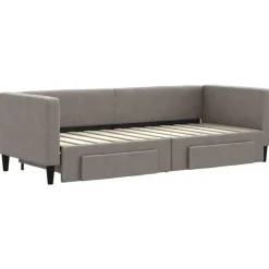 vidaXL daybed med udtræk og skuffer 80x200 cm stof gråbrun