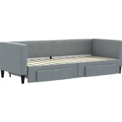 vidaXL daybed med udtræk og skuffer 80x200 cm stof lysegrå