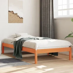 vidaXL daybed uden madras 90x200 cm massivt fyrretræ gyldenbrun