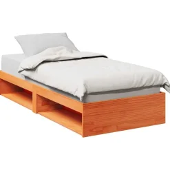 vidaXL daybed uden madras 100x200 cm massivt fyrretræ gyldenbrun
