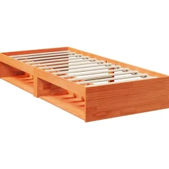 vidaXL daybed uden madras 100x200 cm massivt fyrretræ gyldenbrun
