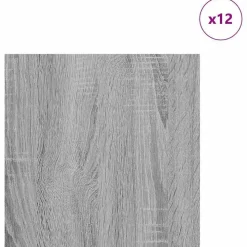 vidaXL Dekor Panels 12 pcs Grå Sonoma 30 x 30 x 0,27 cm