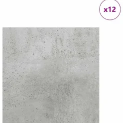 vidaXL Dekor Panels 12 pcs Beton Grå 30 x 30 x 0,27 cm Konstrueret træ