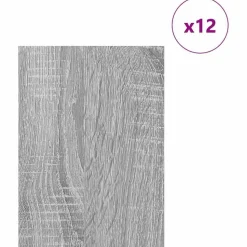 vidaXL Dekor Panels 12 pcs Grå Sonoma 15 x 21 x 0.27 cm