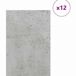 vidaXL Dekor Panels 12 pcs Beton Grå 40 x 60 x 0,27 cm Konstrueret træ