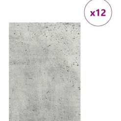 vidaXL Dekor Panels 12 pcs Beton Grå 15 x 21 x 0.27 cm Konstrueret træ