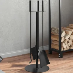 vidaXL 4-delt pejsværktøjssæt 22x59 cm stål