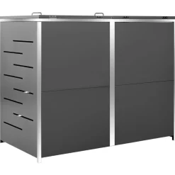 vidaXL dobbelt skraldespandsskjuler 138x77,5x112,5 cm rustfrit stål