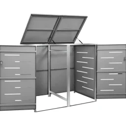 vidaXL dobbelt skraldespandsskjuler 138x77,5x112,5 cm rustfrit stål