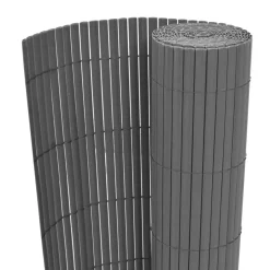 vidaXL dobbeltsidet havehegn PVC 90 x 300 cm grå