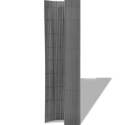 vidaXL dobbeltsidet havehegn PVC 90 x 300 cm grå