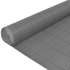vidaXL dobbeltsidet havehegn PVC 90 x 300 cm grå