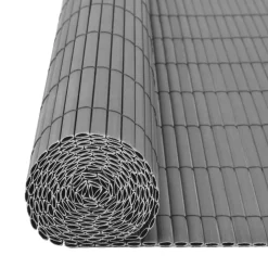 vidaXL dobbeltsidet havehegn PVC 90 x 300 cm grå