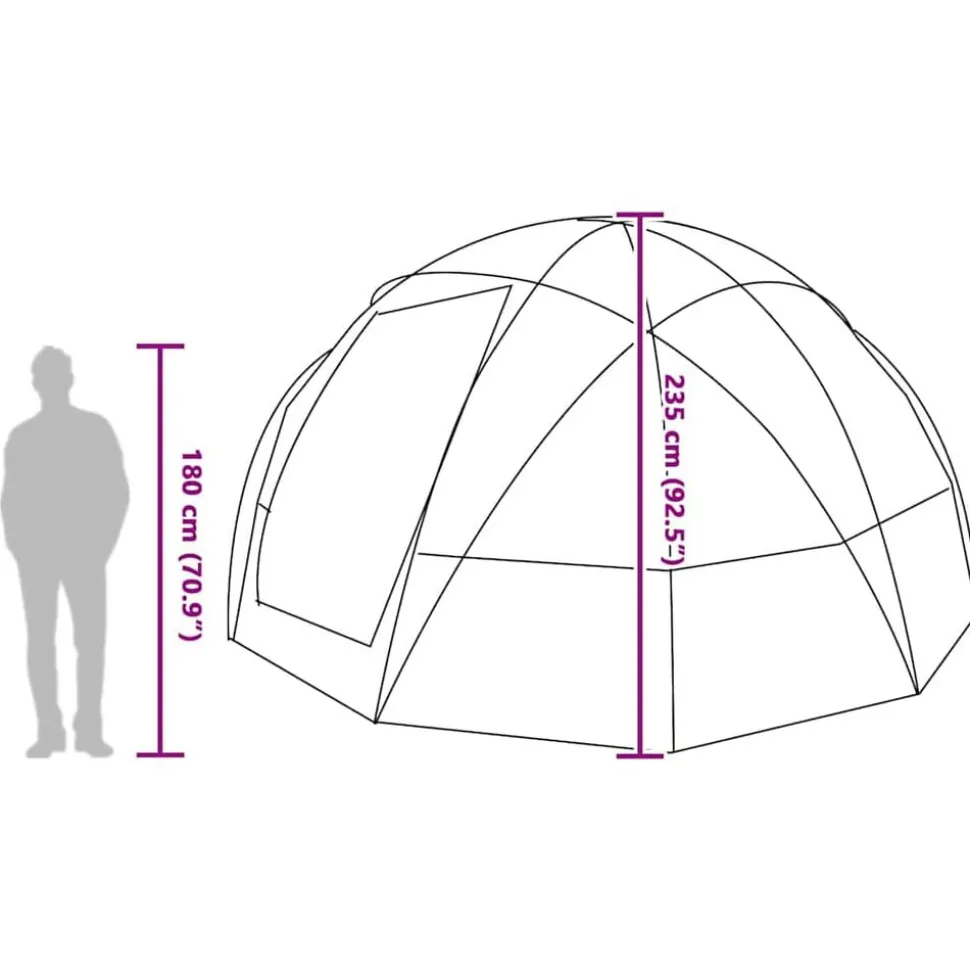 vidaXL Dome Telt med tag Grå og orange 475 x 475 x 235 cm taft