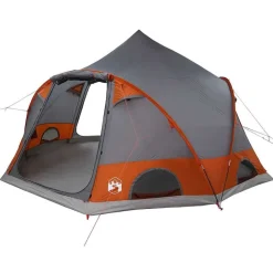 vidaXL Dome Telt 4-Personer med tag Grå og orange 505 x 450 x 248 cm