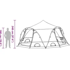 vidaXL Dome Telt 4-Personer med tag Grå og orange 505 x 450 x 248 cm