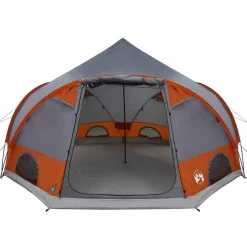 vidaXL Dome Telt 4-Personer med tag Grå og orange 505 x 450 x 248 cm