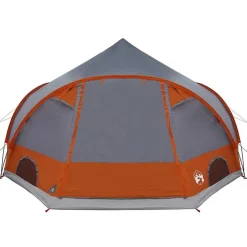 vidaXL Dome Telt 4-Personer med tag Grå og orange 505 x 450 x 248 cm