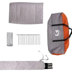 vidaXL Dome Telt 4-Personer med tag Grå og orange 505 x 450 x 248 cm