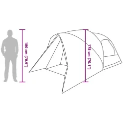vidaXL Dome Telt 4-Personer med tag Grå og orange 455 x 252 x 178 cm