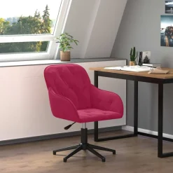 vidaXL drejelig kontorstol fløjl vinrød