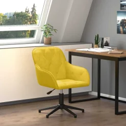vidaXL drejelig kontorstol fløjl gul